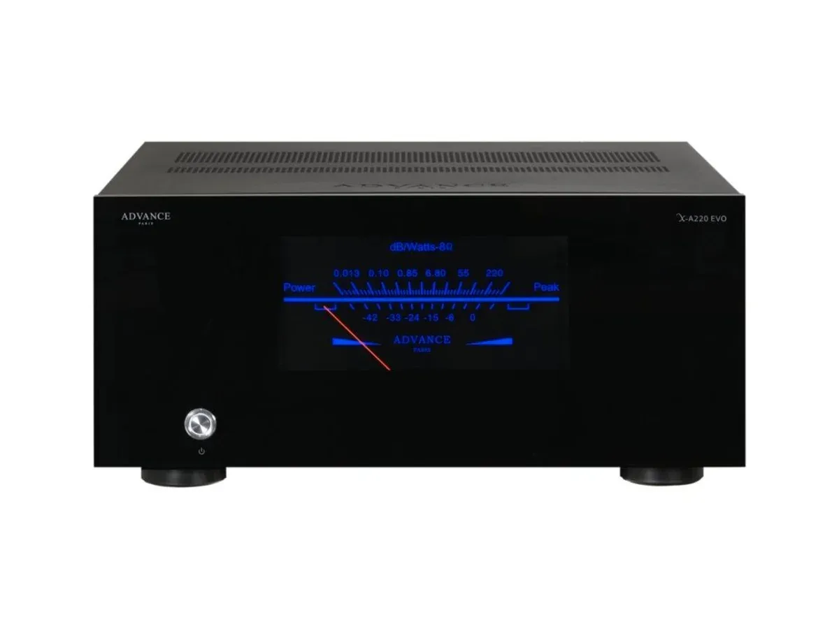 Advance Paris X-A220 EVO Monoendstufe, Frontansicht mit VU-Meter