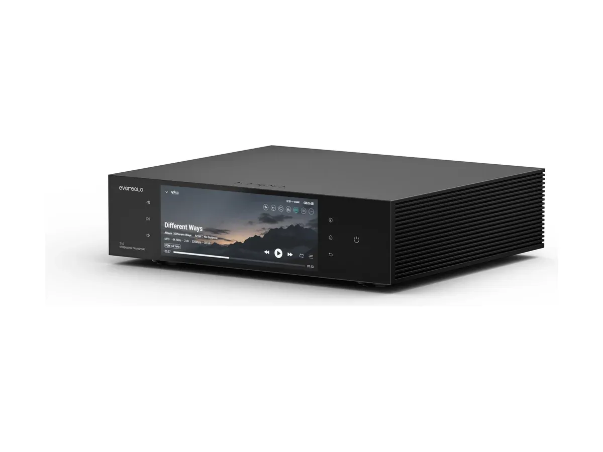 Eversolo T10 Streaming-Transport, Ansicht schräg von vorn