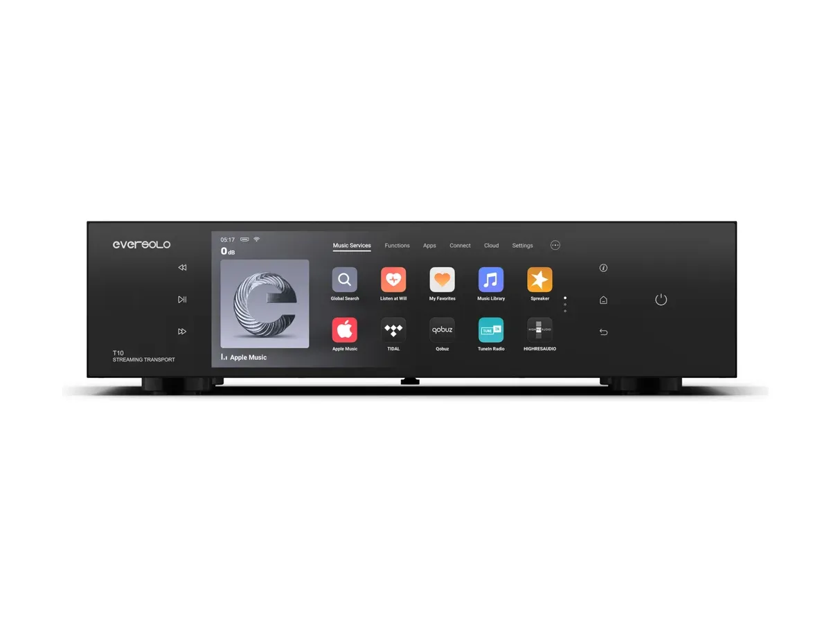 Eversolo T10, Frontansicht mit Touchscreen